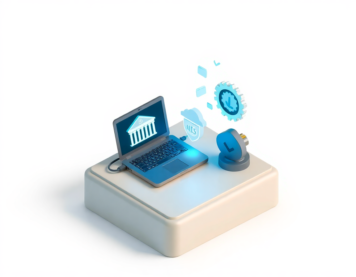 Connexion isométrique laptop OAuth TrackDéchets, import documents et engrenages